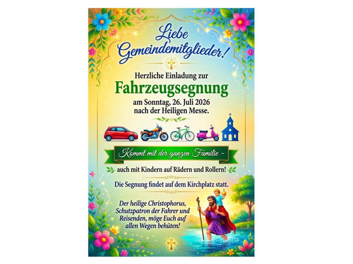 Fahrzeugsegnung